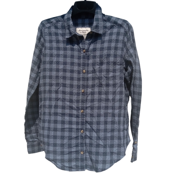 Abercrombie & Fitch Tops - Abercrombie & Fitch Women's Button Down Shirt Blue Gingham Textured Medium